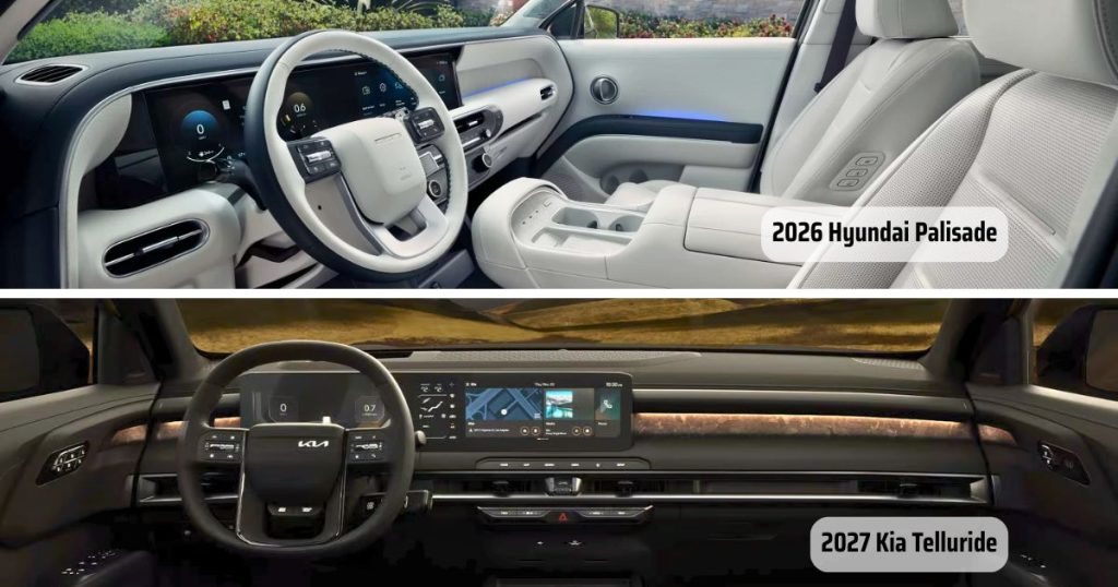 The display features of the 2026 Hyundai Palisade vs 2027 Kia Telluride