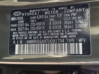 2026 Hyundai PALISADE HYBRID Blue SEL Premium 8P
