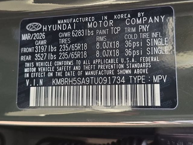 2026 Hyundai PALISADE HYBRID Blue SEL Premium 8P