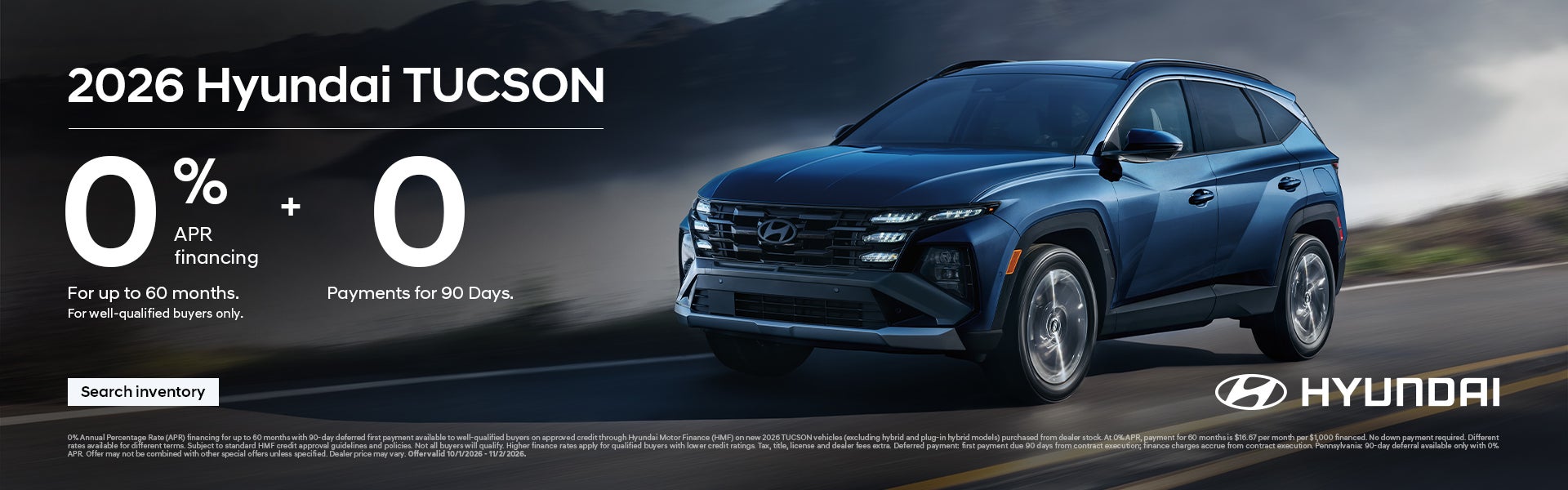 0% APR for 60 mos. + 0 Payments for 90 Days