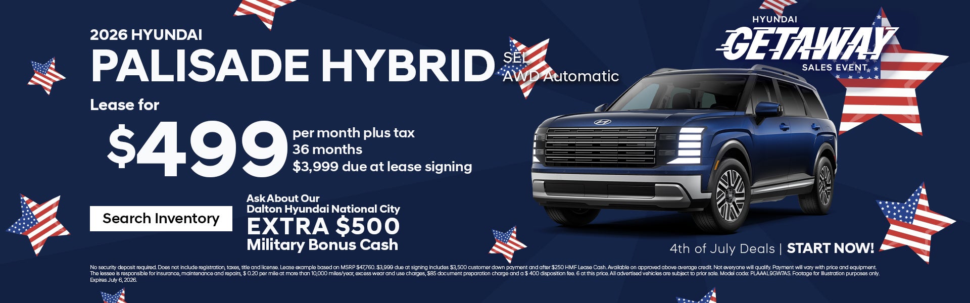 June Palisade offer at Dalton Hyundai