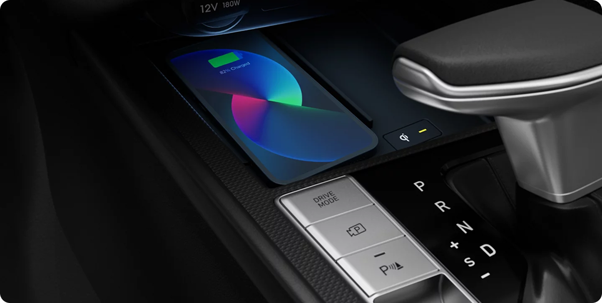 2026 Hyundai Elantra wireless Qi-compatible charging pad with smartphone charging