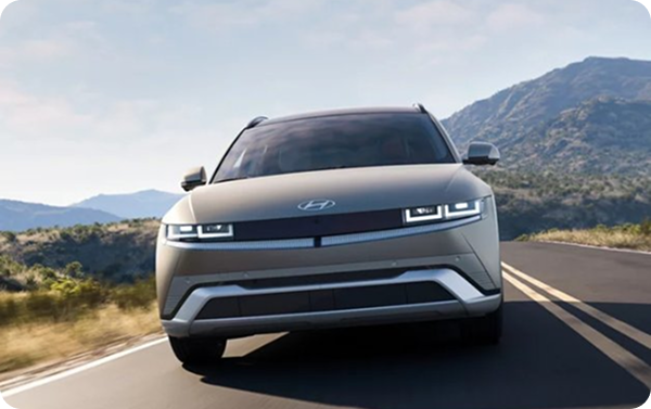 Hyundai Ioniq 5 front view on road