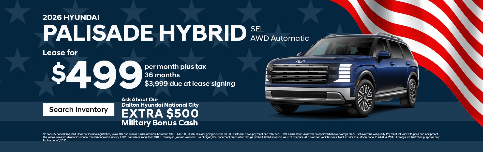 Special Lease on Palisade Hybrid at Dalton Hyundai