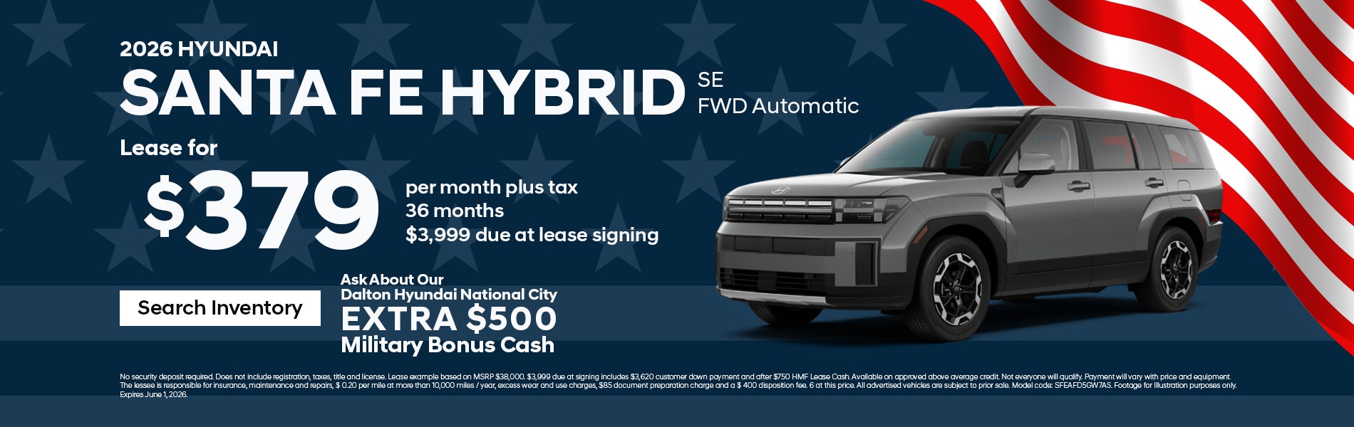 Special Lease on Santa Fe Hybrid at Dalton Hyundai