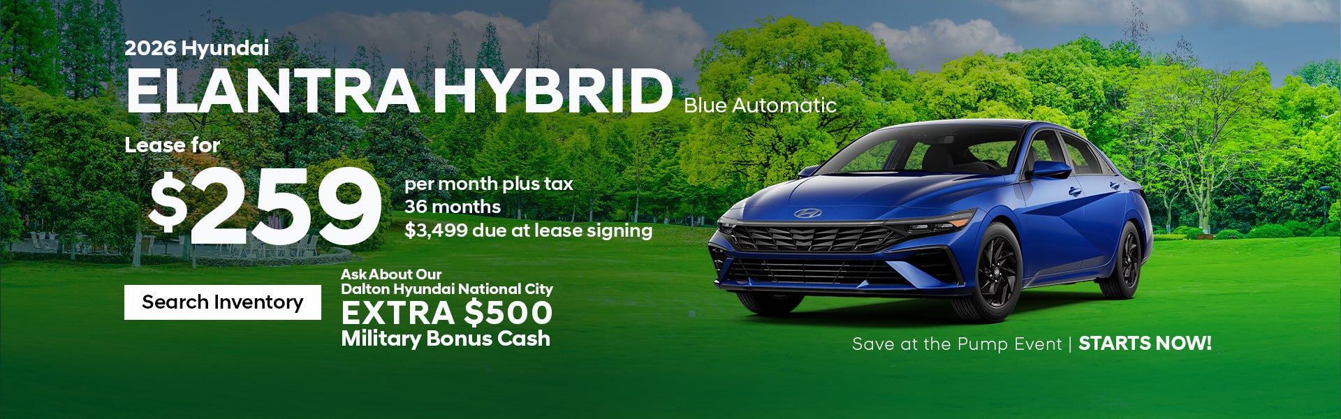 New 2026 Hyundai Elantra Hybrid Blue Lease Special