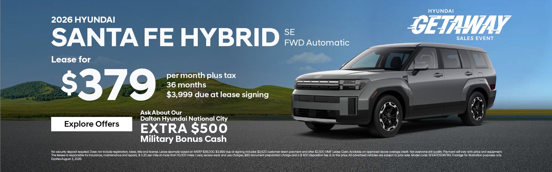 July Santa Fe offer at Dalton Hyundai