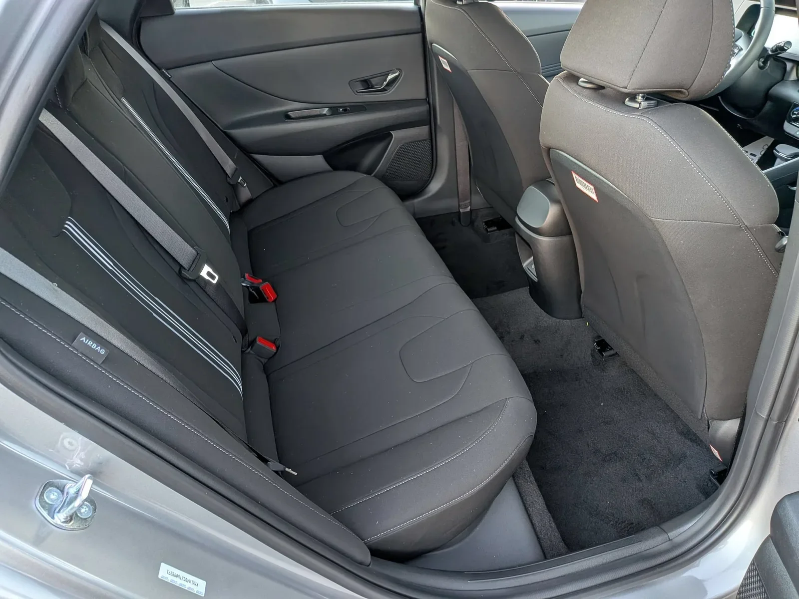 Rear seats of the silver 2026 Hyundai Elantra