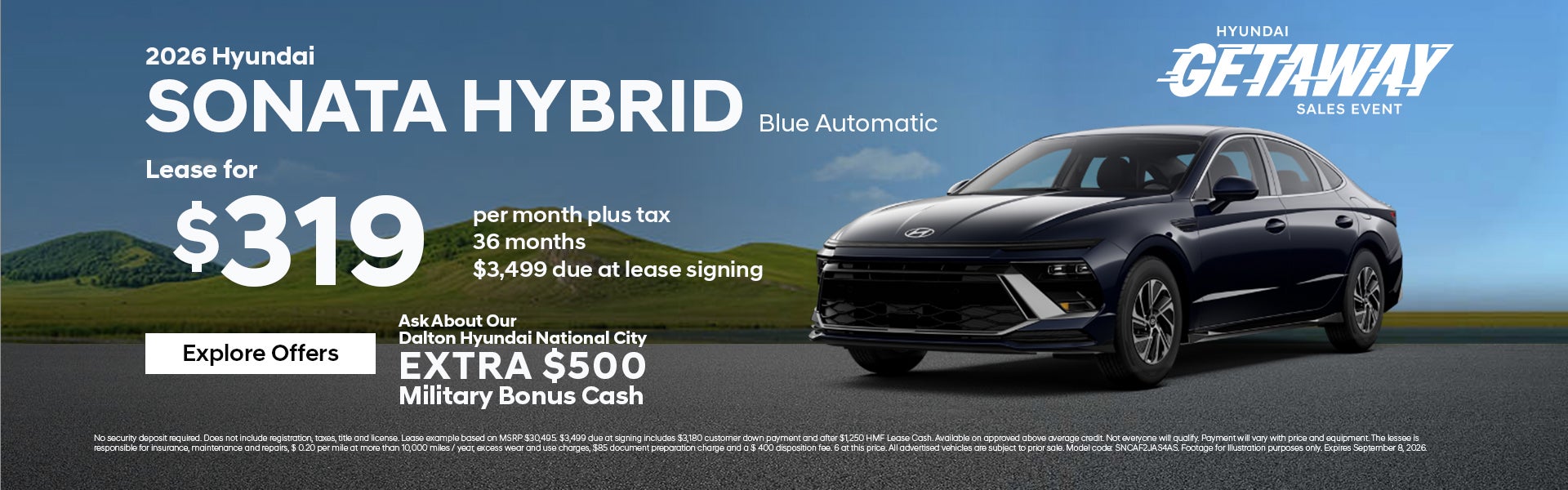 New 2026 Hyundai Sonata Hybrid Blue