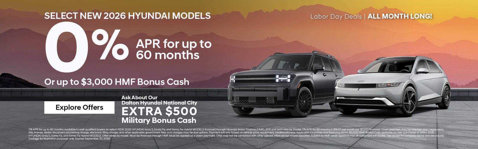 SELECT NEW 2026 HYUNDAI MODELS as low as 0% APR for up to 6