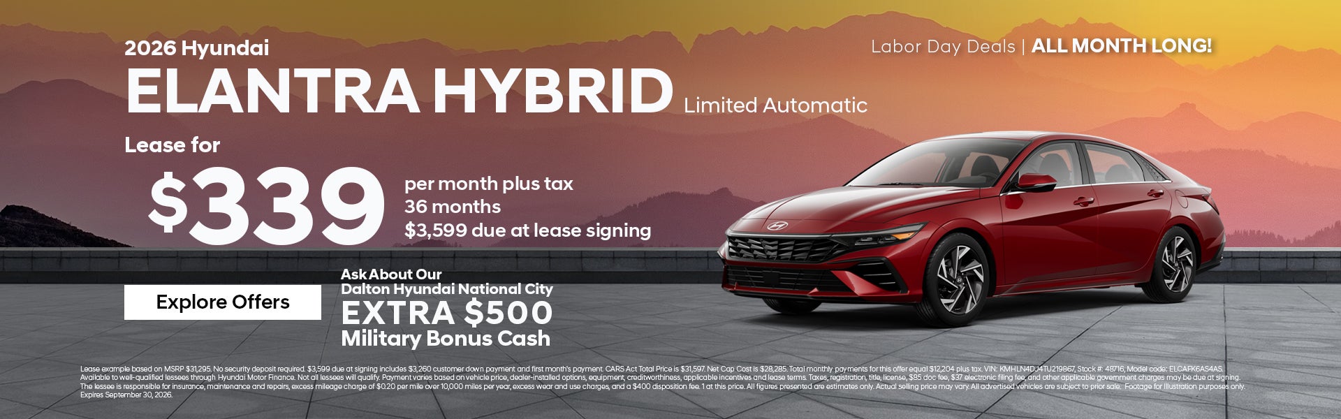 New 2026 Hyundai Elantra Hybrid Limited Automatic