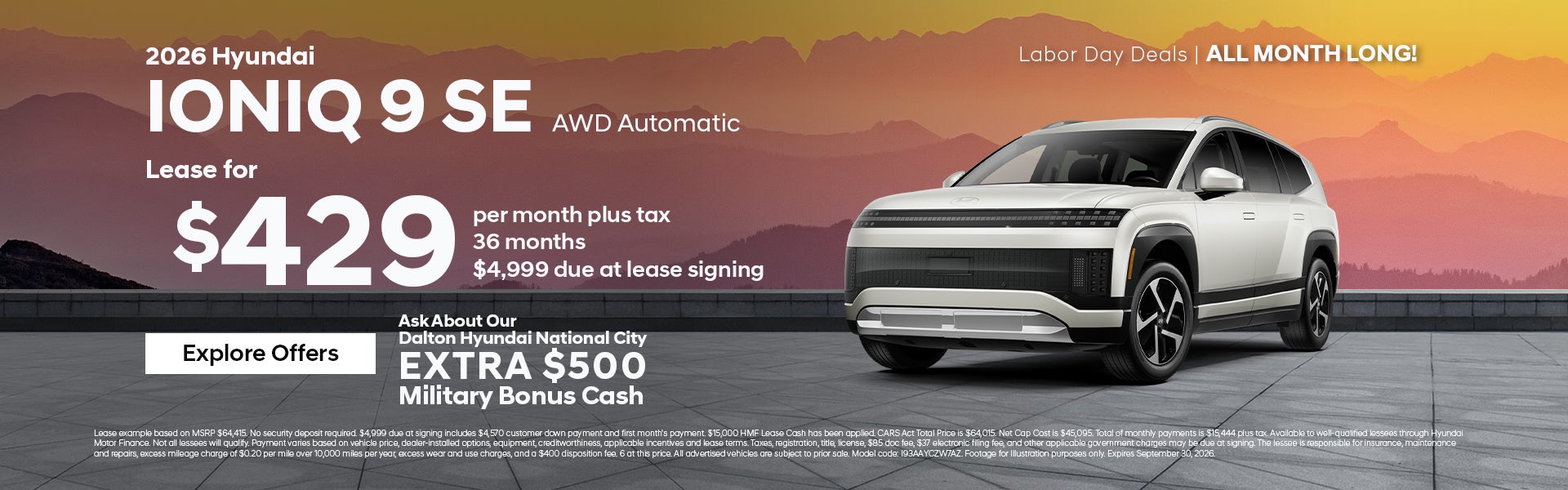 New 2026 Hyundai Ioniq 9 SE AWD Automatic Lease